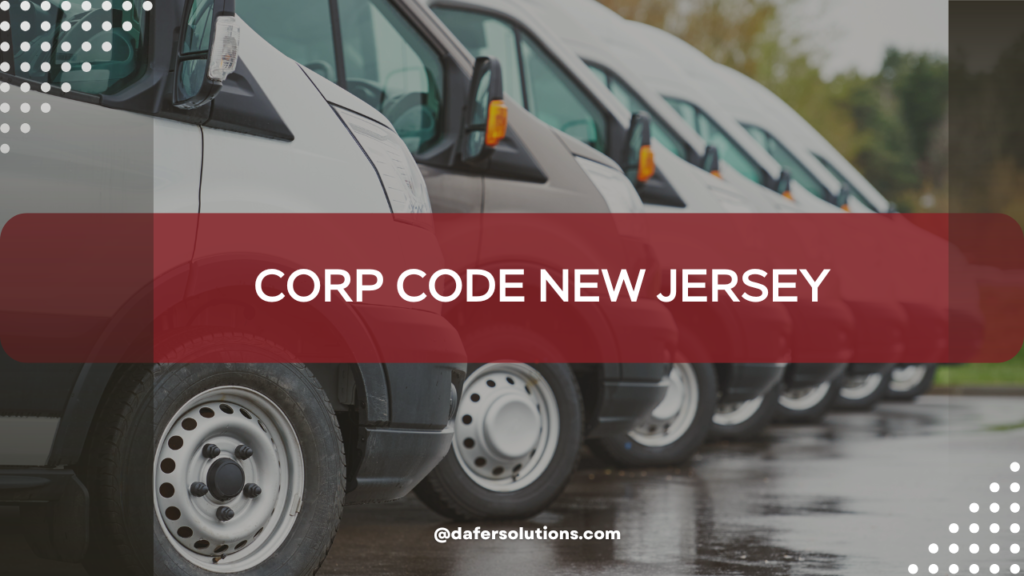 corp code New Jersey